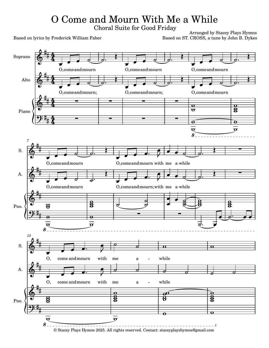 O Come and Mourn (Choral Suite for Good Friday) - SA SA scores gallery preview page 2