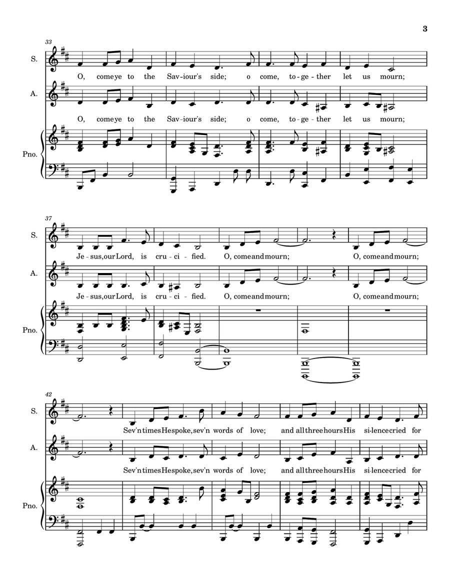 O Come and Mourn (Choral Suite for Good Friday) - SA SA scores gallery preview page 4