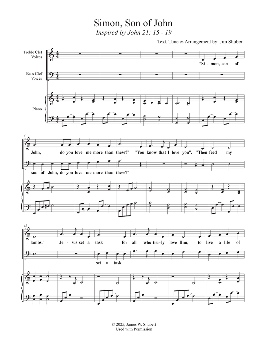 Simon, son of John Simon, son of John 2-Part scores gallery preview page 1