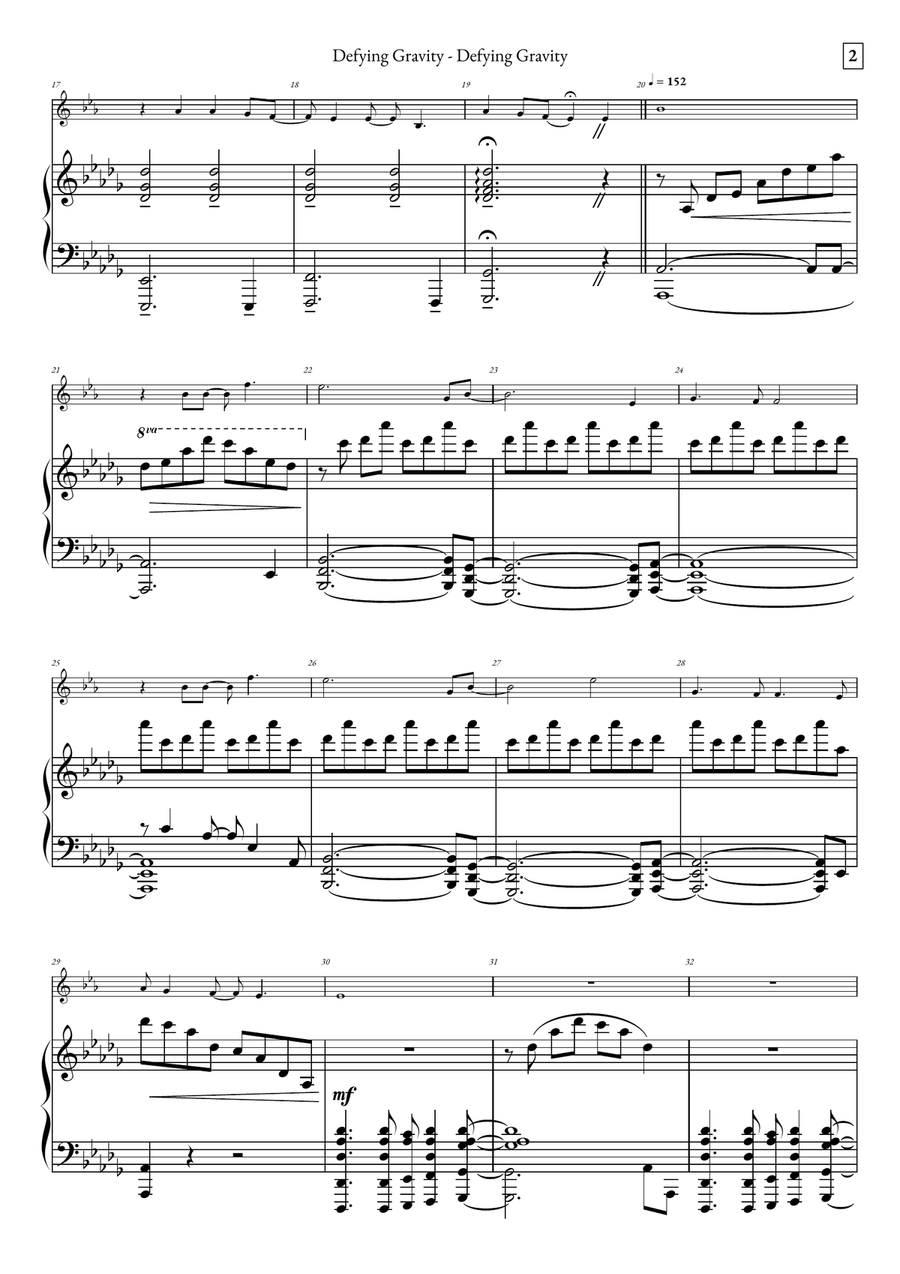Defying Gravity B-Flat Clarinet scores gallery preview page 2