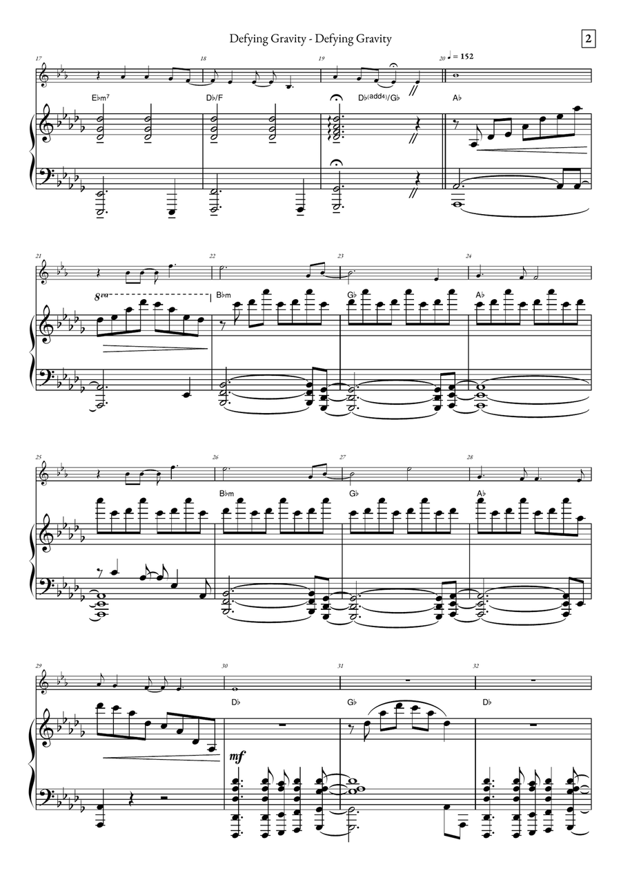 Defying Gravity B-Flat Clarinet scores gallery preview page 2