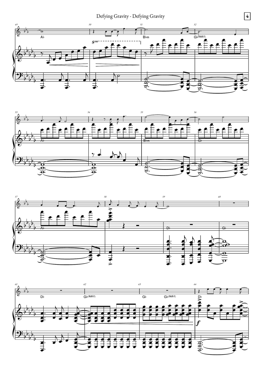 Defying Gravity B-Flat Clarinet scores gallery preview page 4