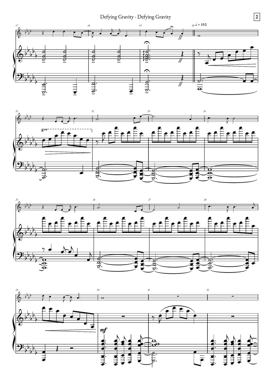 Defying Gravity Piano scores gallery preview page 2