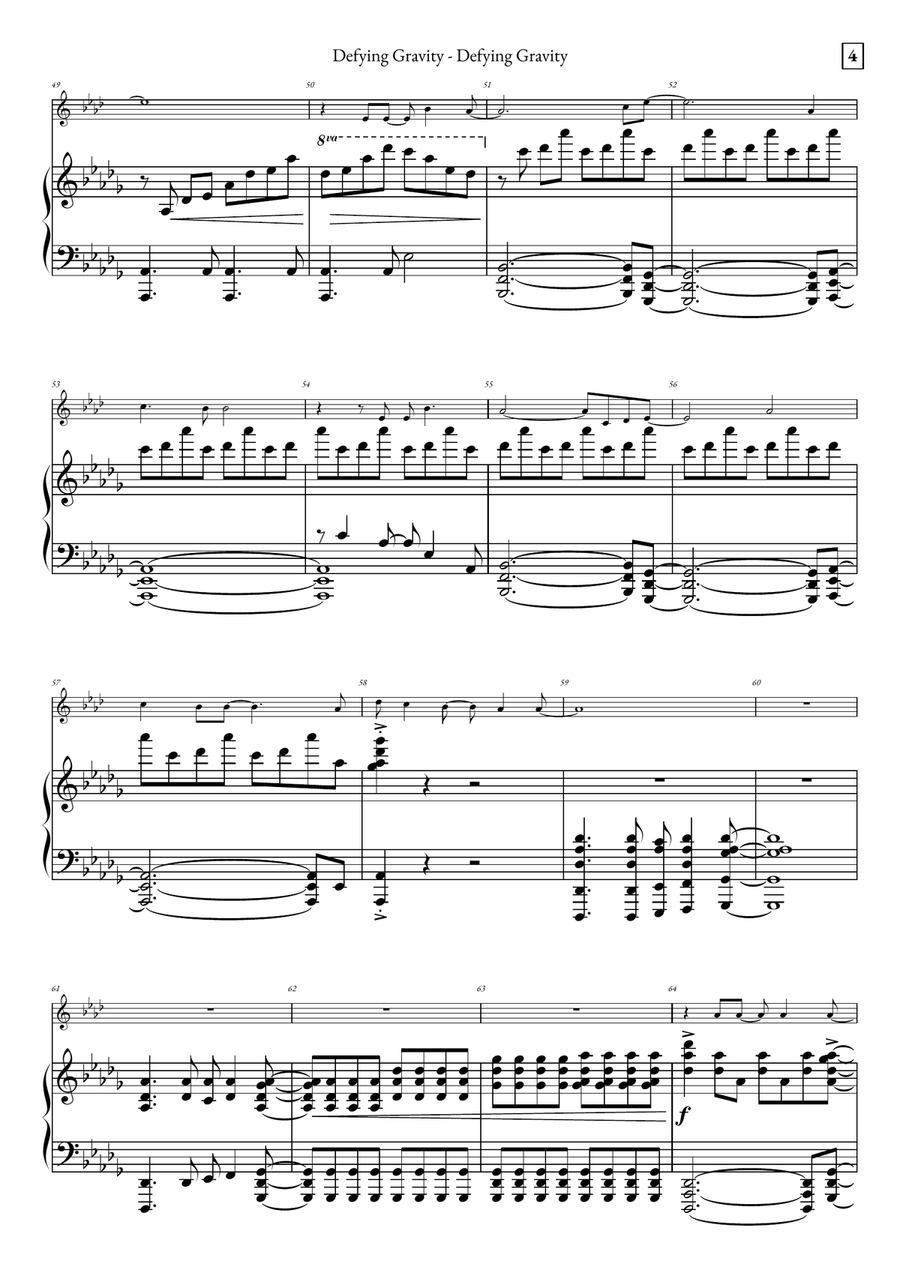 Defying Gravity Piano scores gallery preview page 4