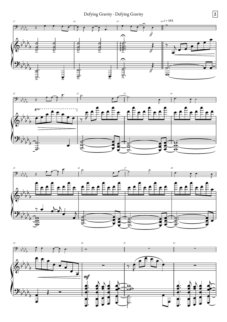 Defying Gravity Bassoon Solo scores gallery preview page 2
