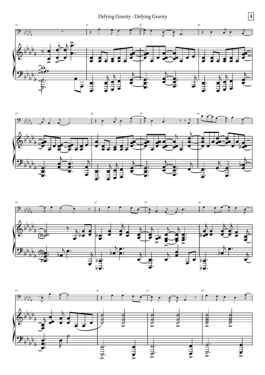 Defying Gravity Bassoon Solo scores gallery preview page 3