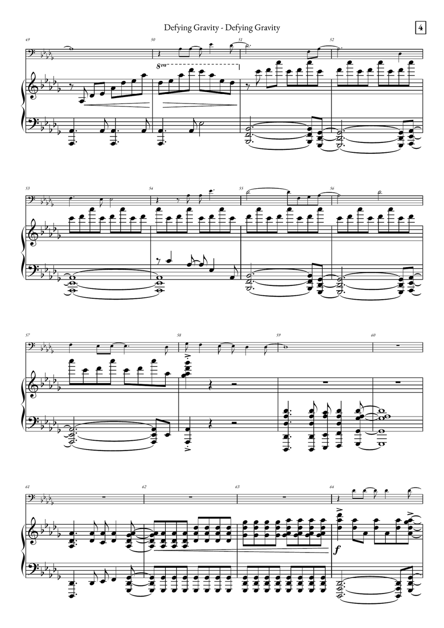 Defying Gravity Bassoon Solo scores gallery preview page 4