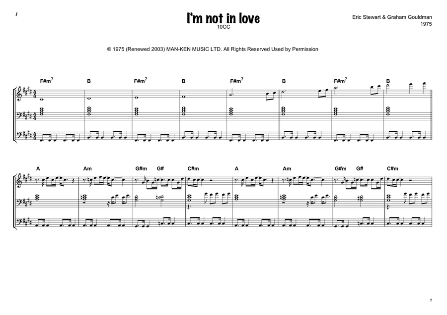 I'm Not In Love I'm Not In Love Piano scores gallery preview page 4