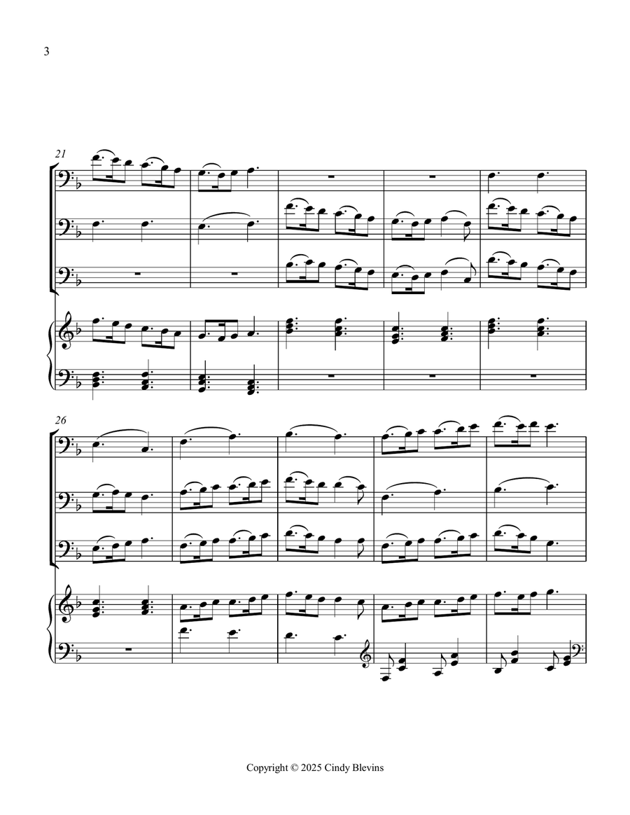 The Son of Mary, for Three Trombones and Piano Trombone Trio scores gallery preview page 4
