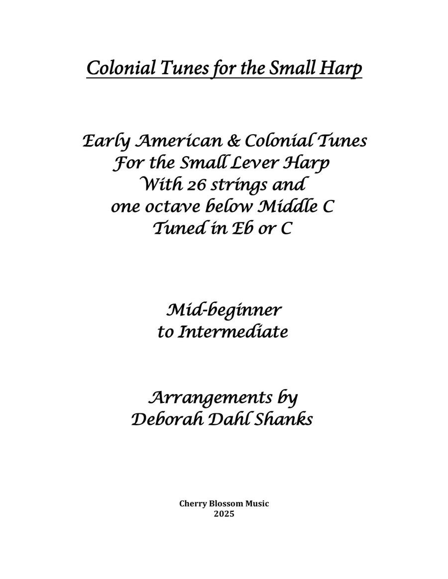 Colonial Tunes for the Small Harp Celtic Harp scores gallery preview page 2