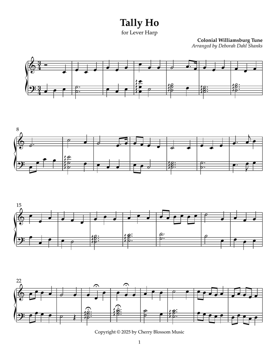 Colonial Tunes for the Small Harp Celtic Harp scores gallery preview page 5