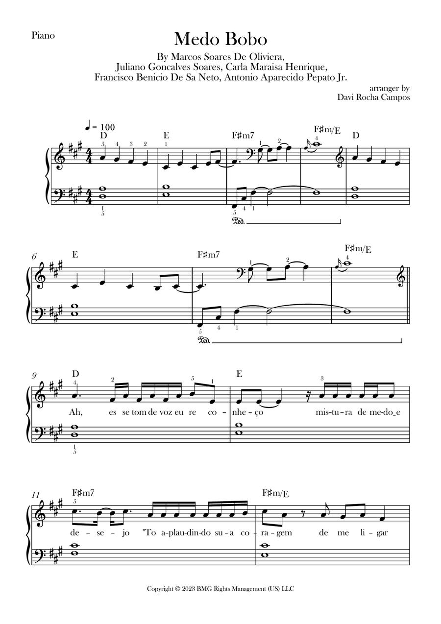 Medo Bobo Medo Bobo A Cappella scores gallery preview page 1