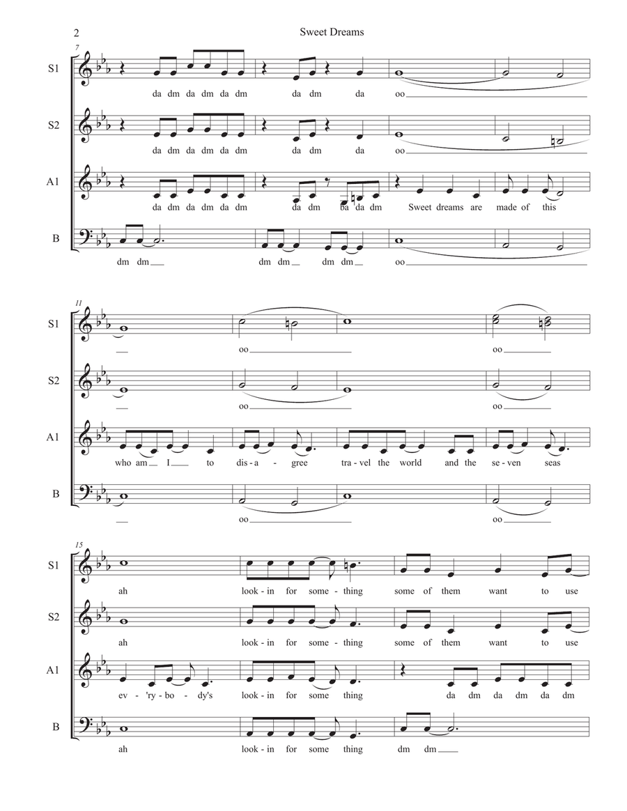 Medley: Sweet Dreams (Are Made Of This) with Poker Face 3-Part scores gallery preview page 2