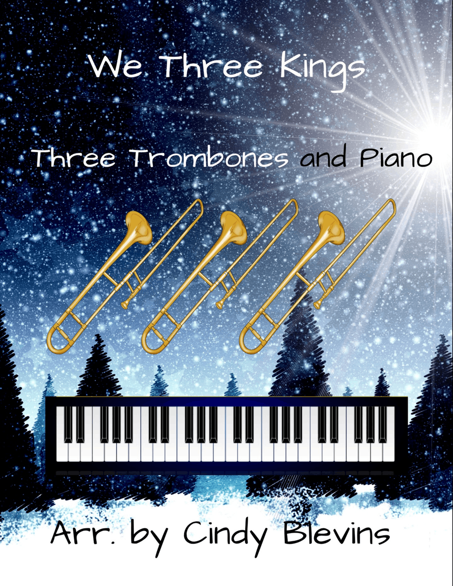 We Three Kings, for Three Trombones and Piano Trombone Trio scores gallery preview page 1