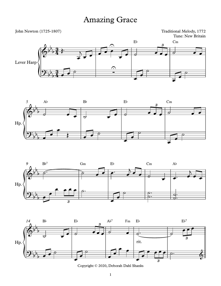 The Healing Harp of Hymns Celtic Harp scores gallery preview page 4