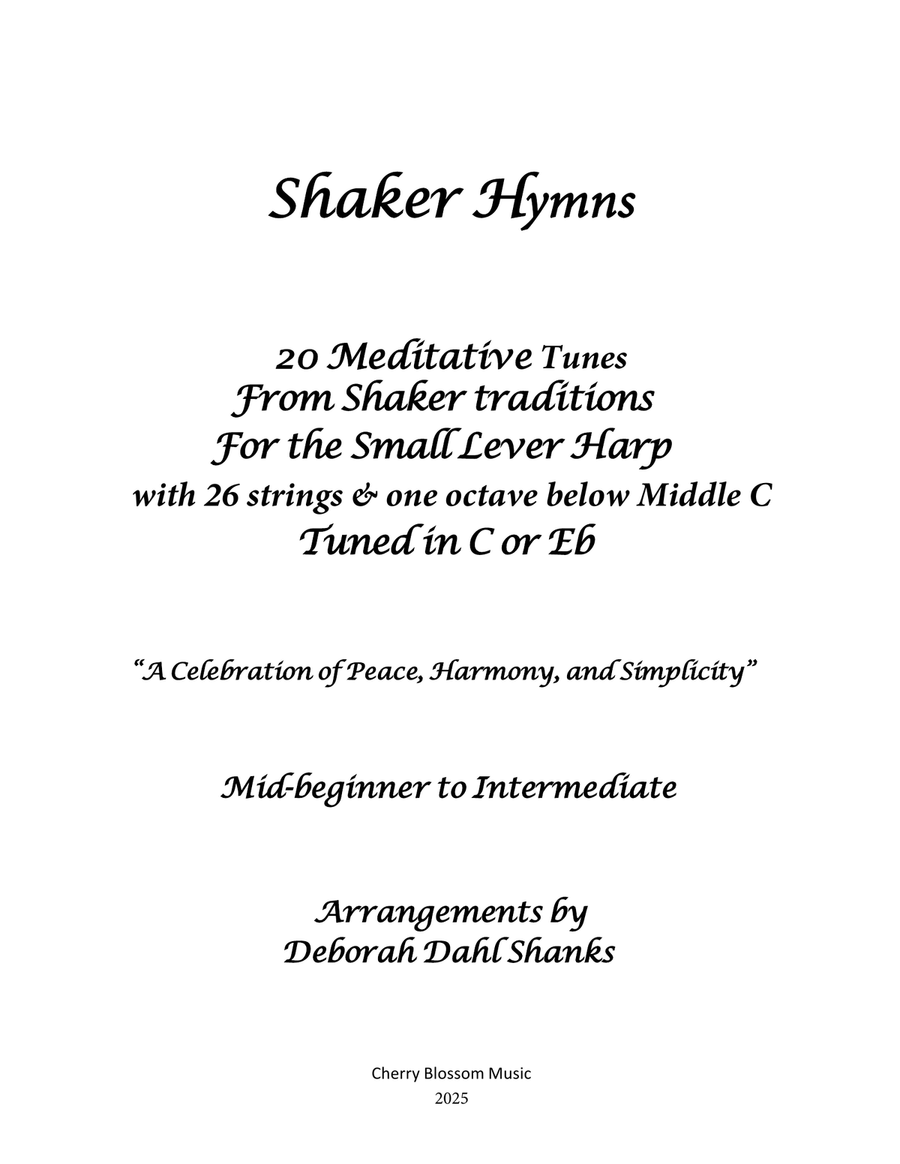 Shaker Hymns for the Small Harp Celtic Harp scores gallery preview page 2