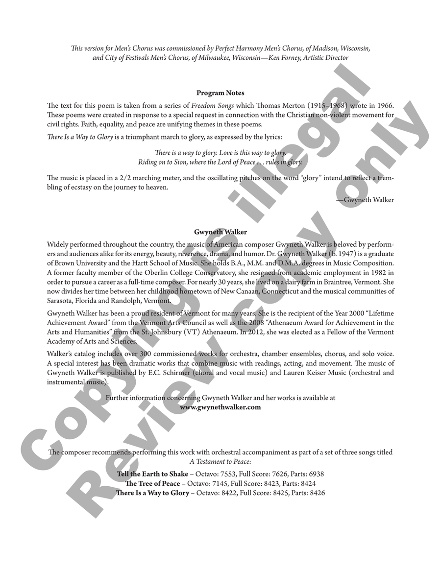 There Is a Way to Glory (Choral Score) TTBB scores gallery preview page 2