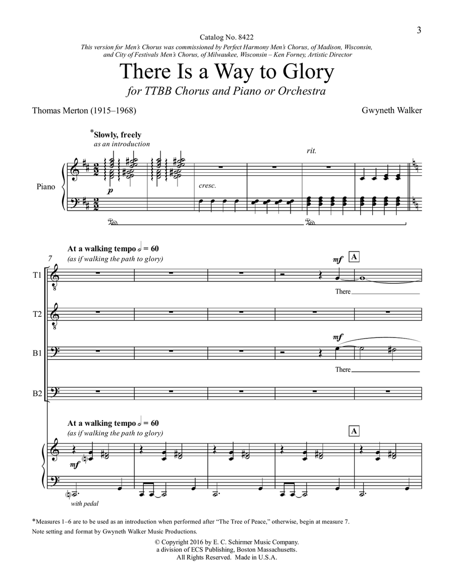 There Is a Way to Glory (Choral Score) TTBB scores gallery preview page 3