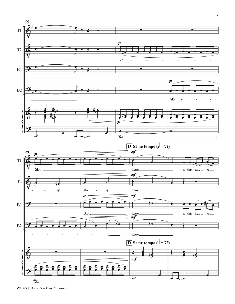 There Is a Way to Glory (Choral Score) TTBB scores gallery preview page 7