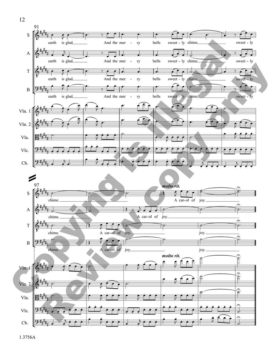 A Carol of Joy (String Quintet Score) Choir scores gallery preview page 7