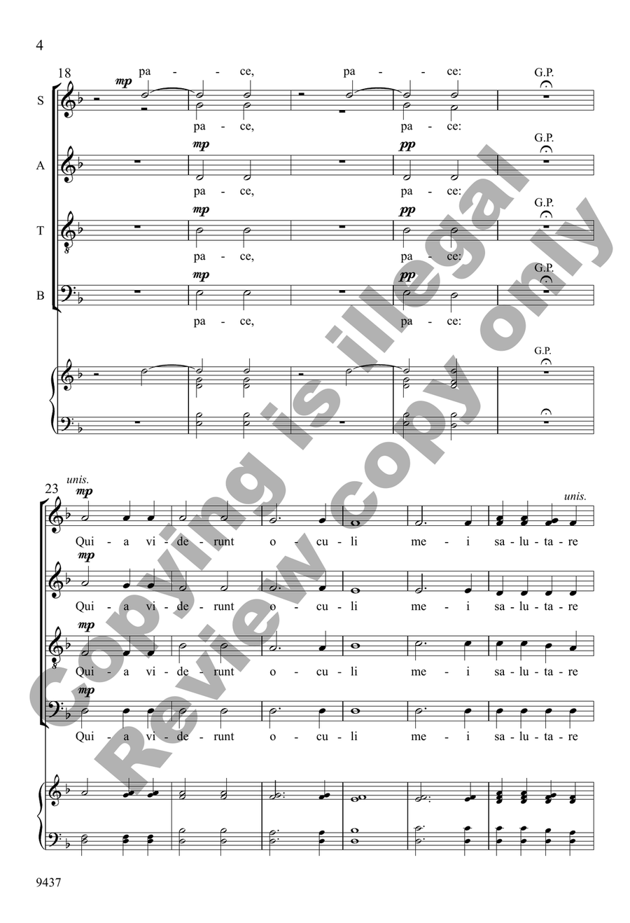 Nunc Dimittis Nunc Dimittis 4-Part scores gallery preview page 4