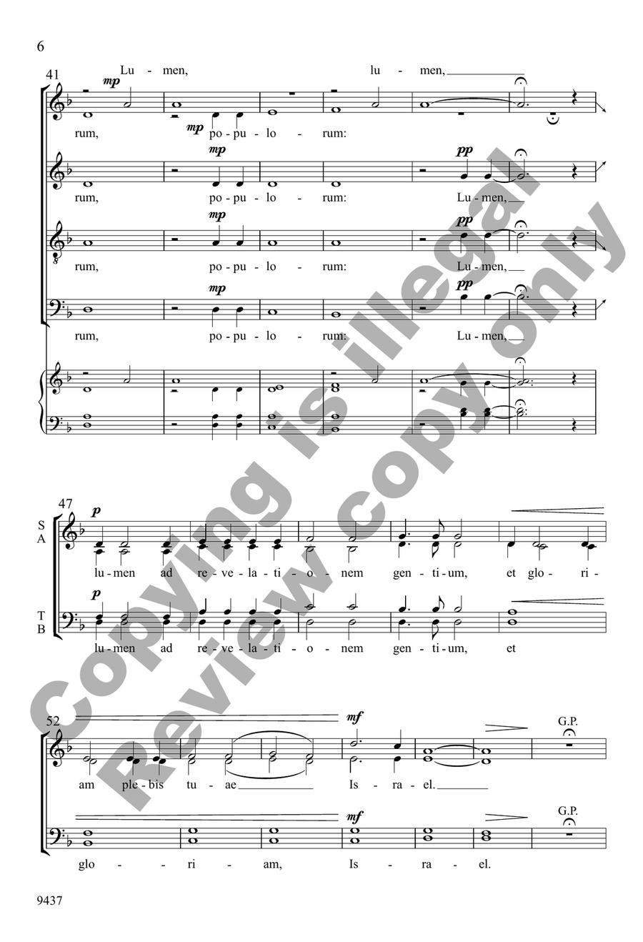 Nunc Dimittis Nunc Dimittis 4-Part scores gallery preview page 6