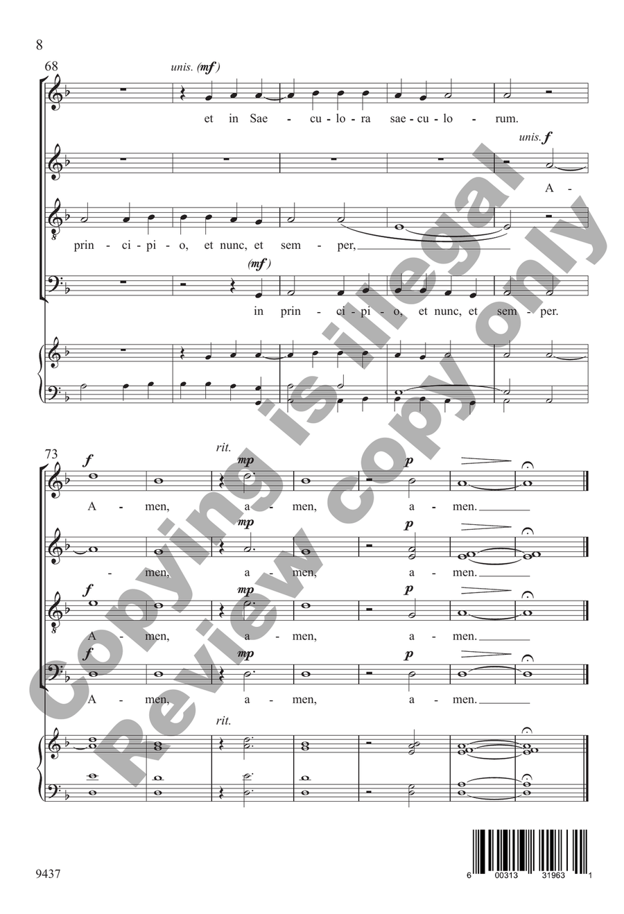 Nunc Dimittis Nunc Dimittis 4-Part scores gallery preview page 8