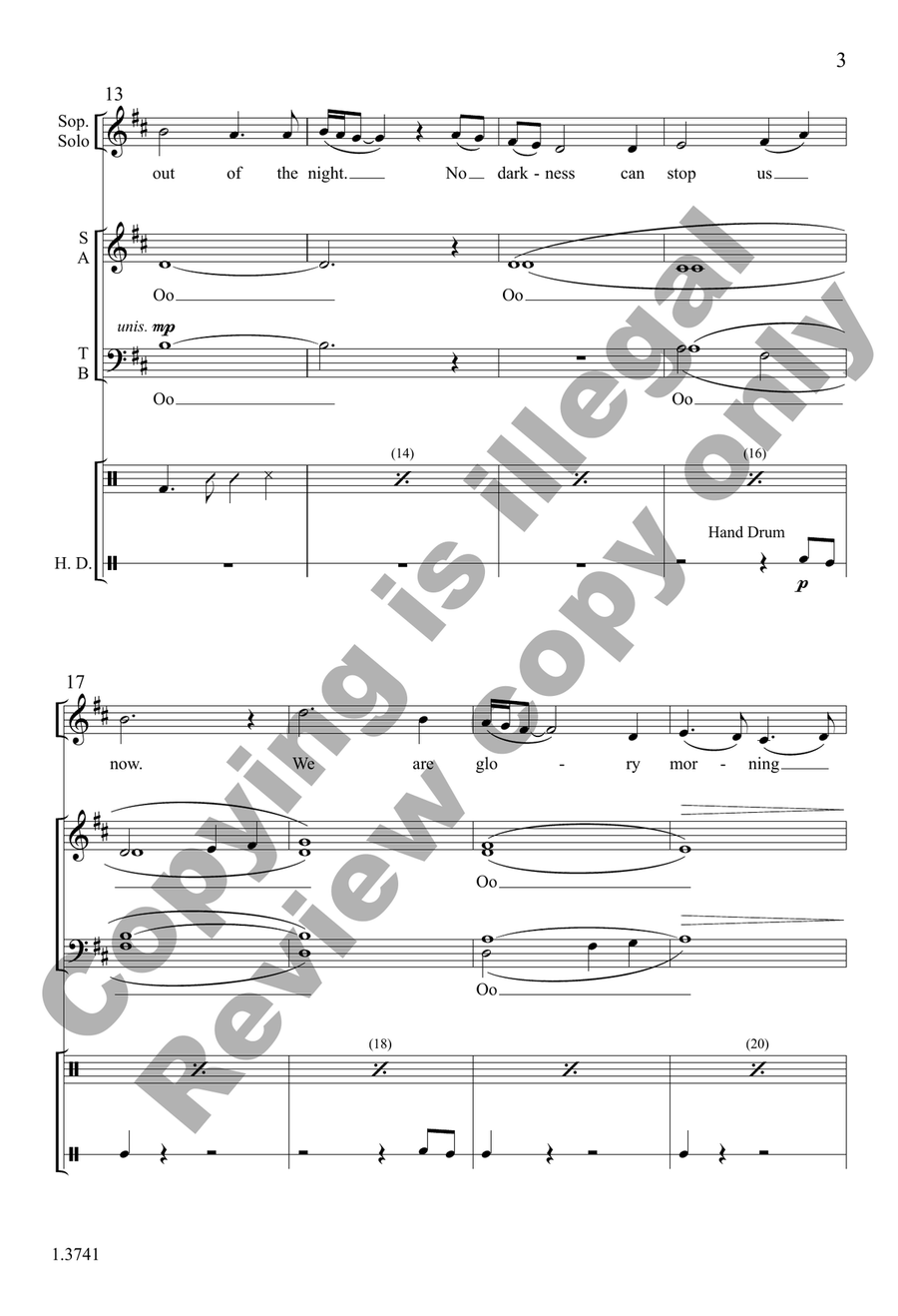 Glory Morning Bound (Choral Score) 4-Part scores gallery preview page 3