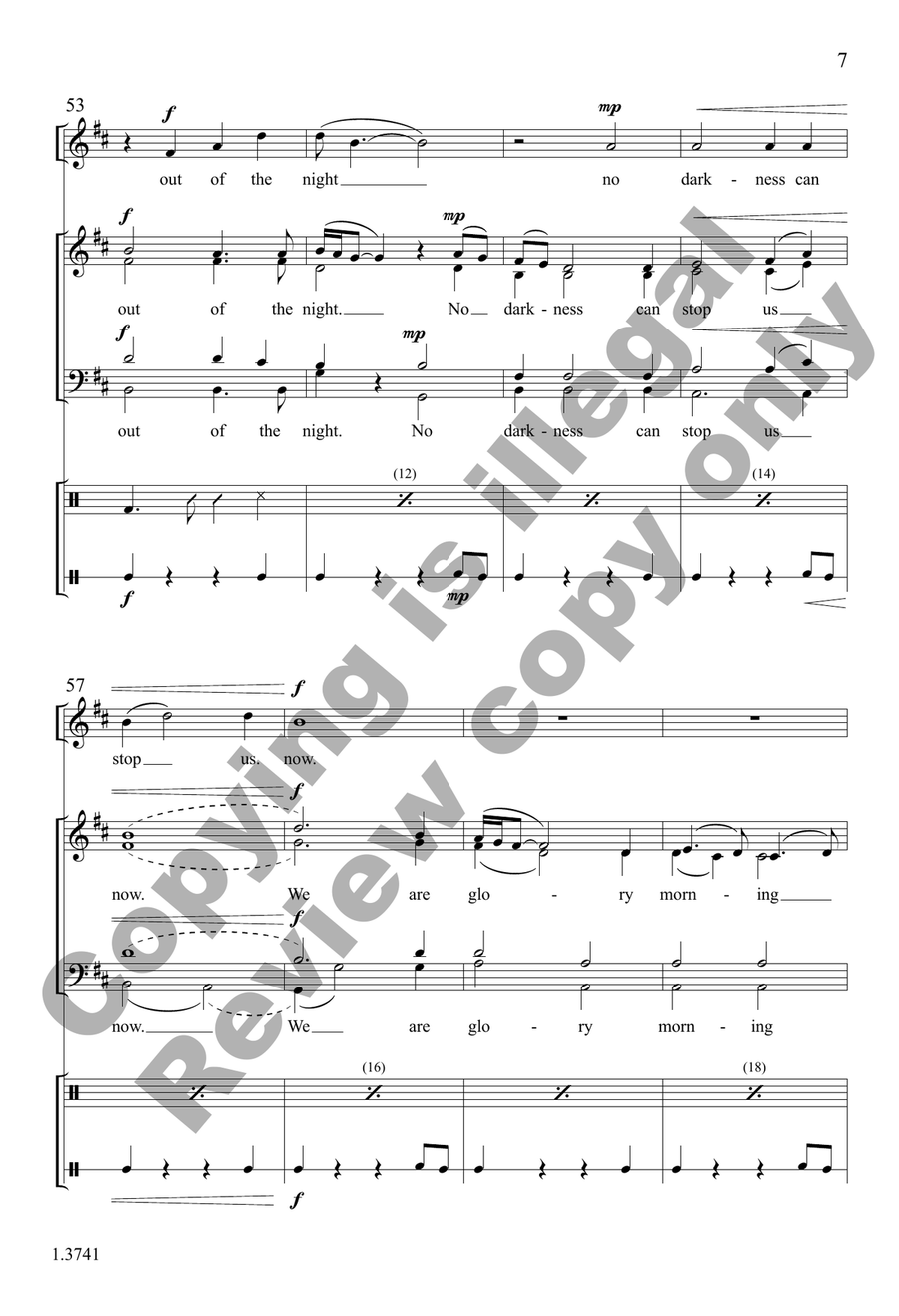 Glory Morning Bound (Choral Score) 4-Part scores gallery preview page 7