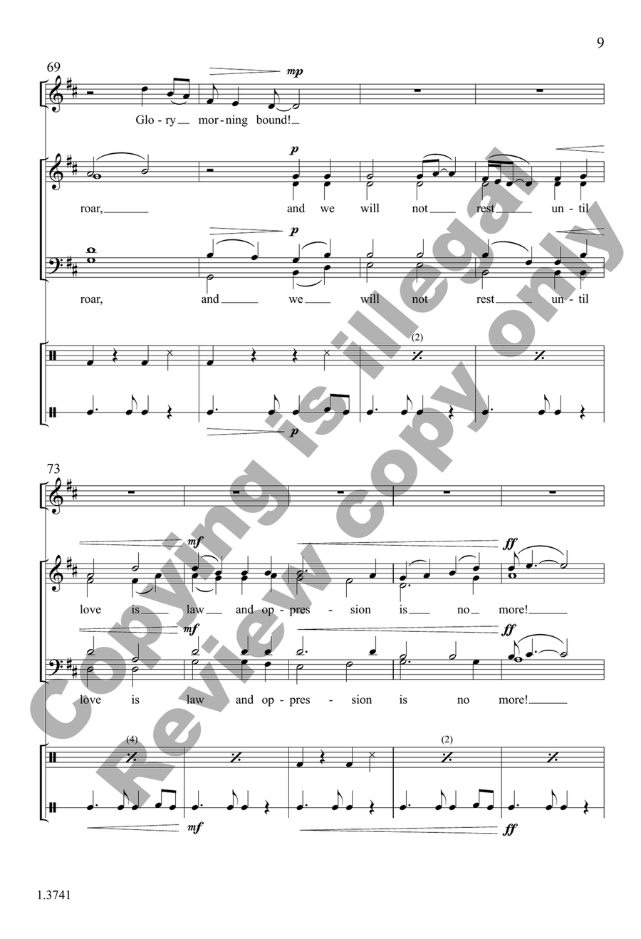 Glory Morning Bound (Choral Score) 4-Part scores gallery preview page 9