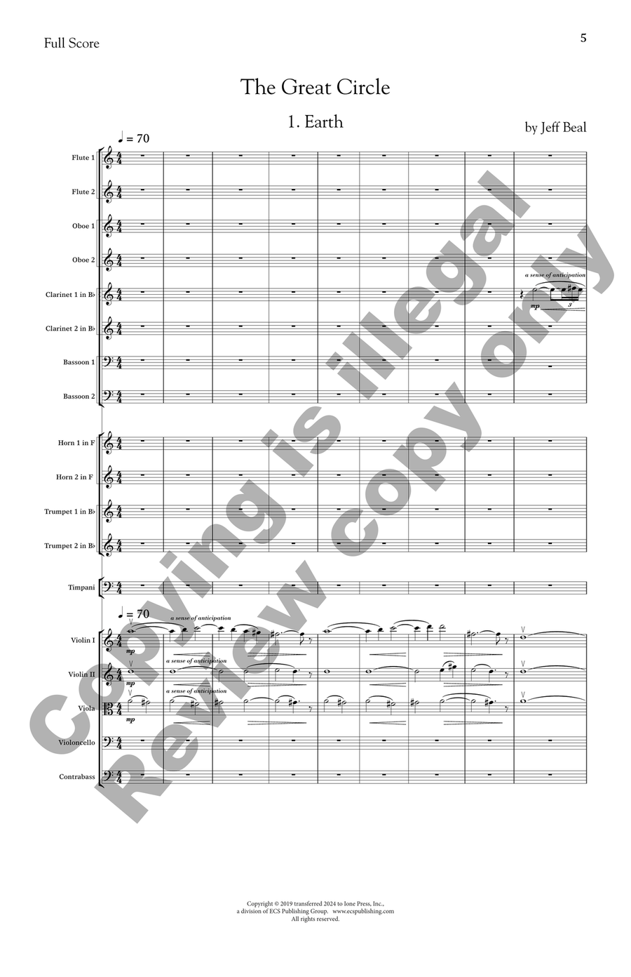 The Great Circle (Additional Full Score) Full Orchestra scores gallery preview page 5