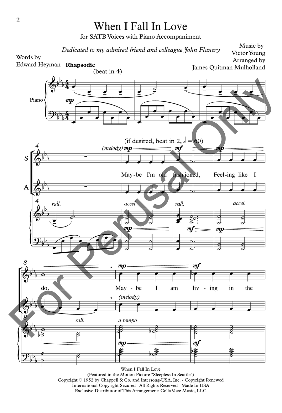 When I Fall In Love When I Fall In Love 4-Part scores gallery preview page 2