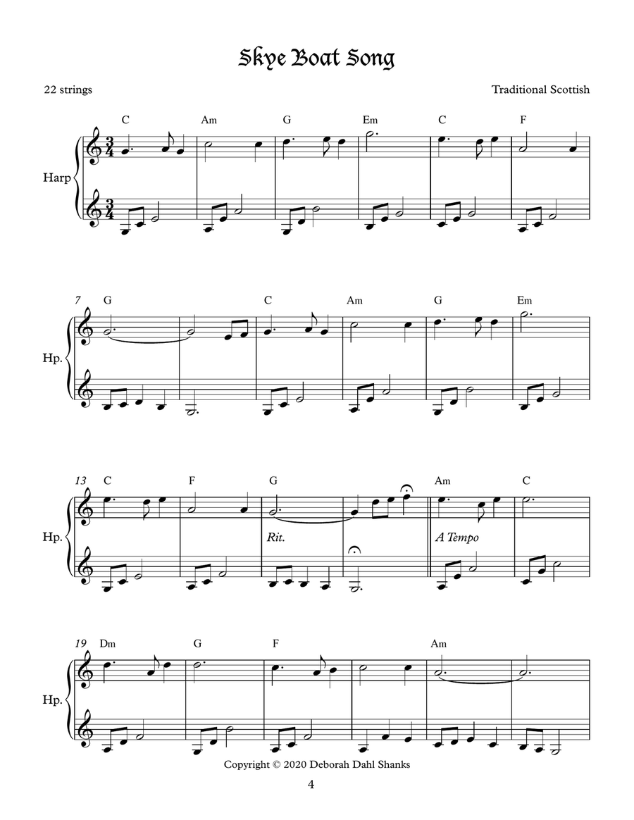 Celtic Music for Small Harps in C Celtic Harp scores gallery preview page 5