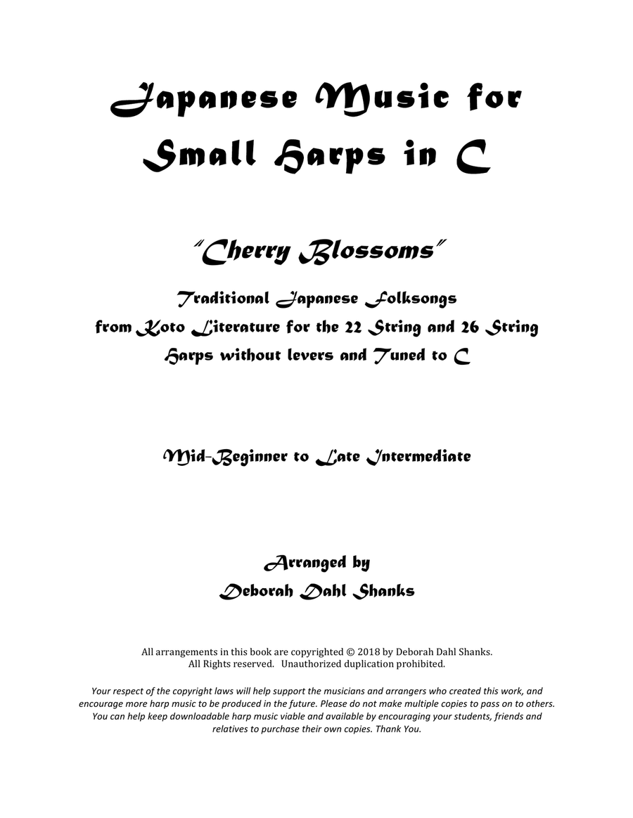 Japanese Music for Small Harps in C Celtic Harp scores gallery preview page 2