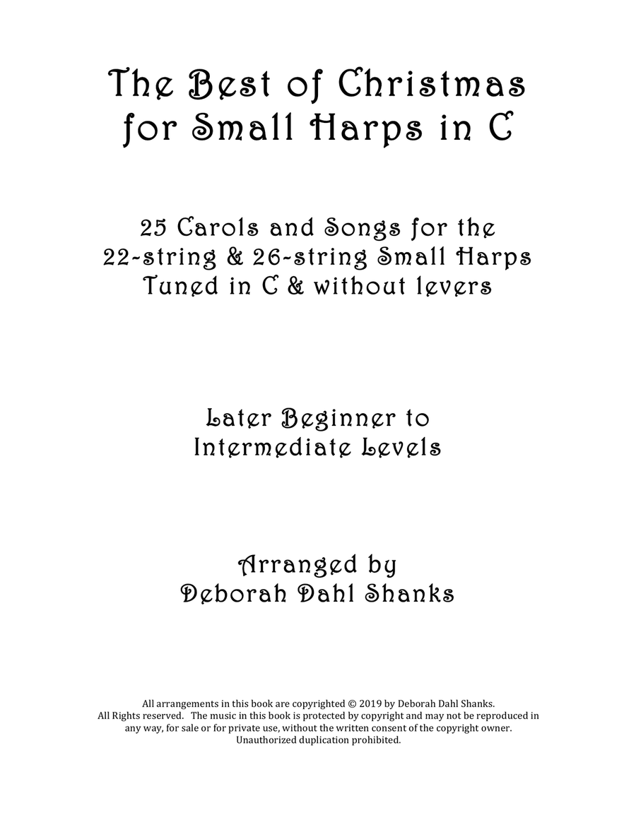 The Best of Christmas for Small Harps in C Celtic Harp scores gallery preview page 2
