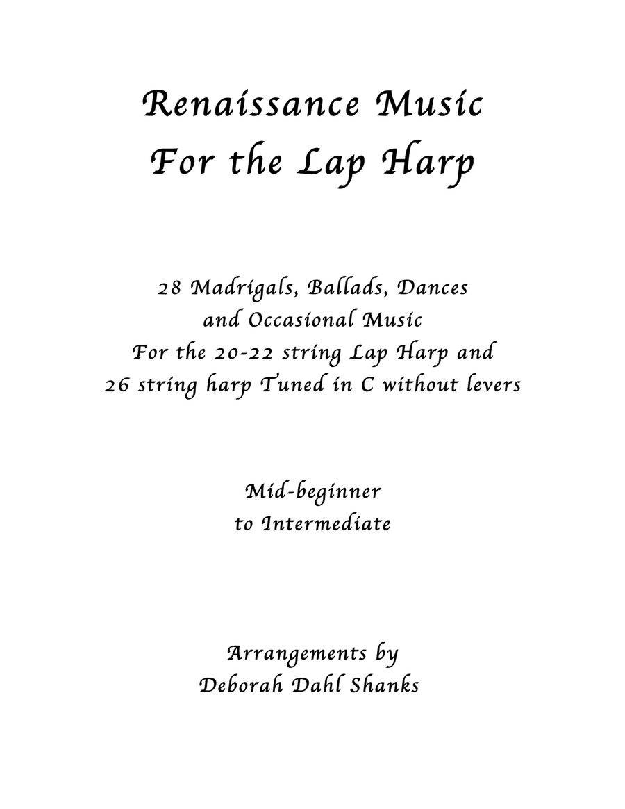 Renaissance Music for Small Harps in C Celtic Harp scores gallery preview page 2