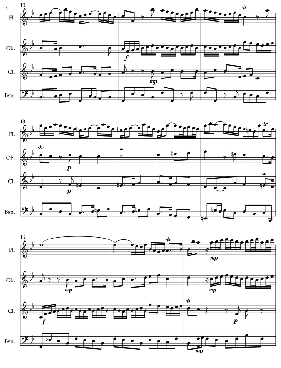 Sonata BWV 1032 for Woodwind Quartet Woodwind Quartet scores gallery preview page 2