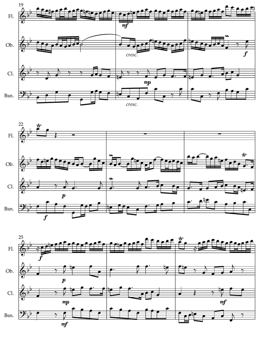 Sonata BWV 1032 for Woodwind Quartet Woodwind Quartet scores gallery preview page 3
