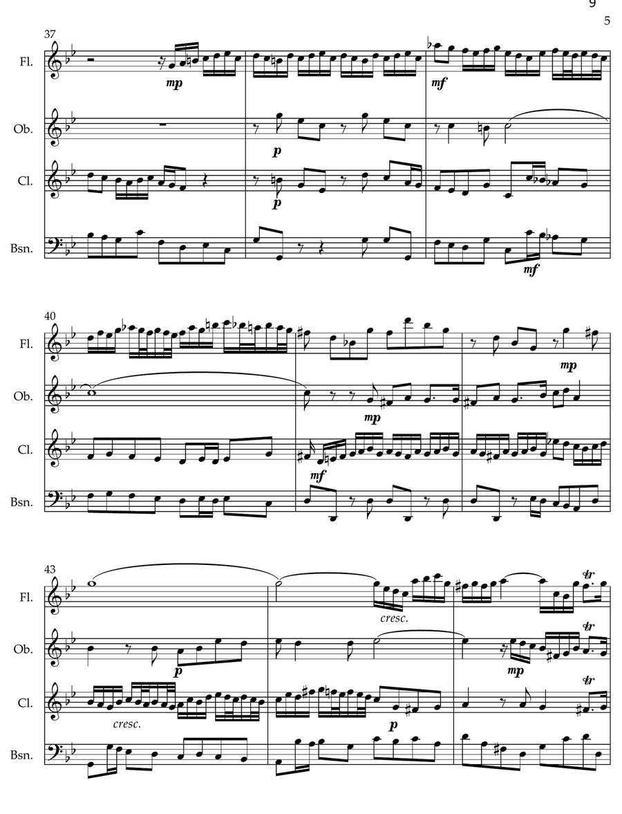Sonata BWV 1032 for Woodwind Quartet Woodwind Quartet scores gallery preview page 5