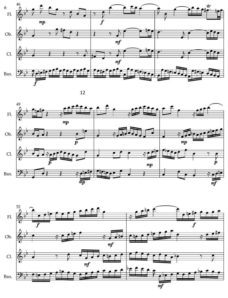 Sonata BWV 1032 for Woodwind Quartet Woodwind Quartet scores gallery preview page 6