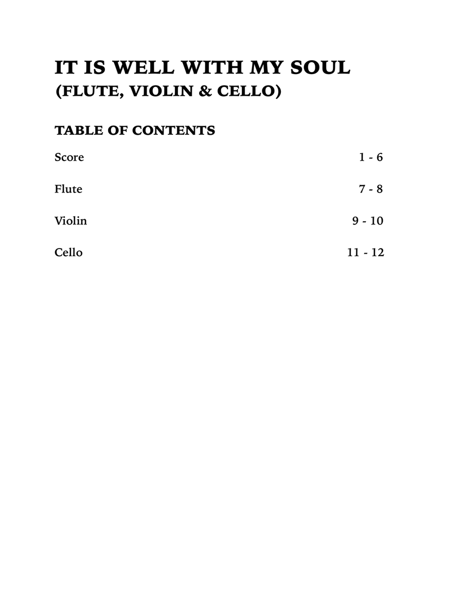 It Is Well With My Soul (Trio for Flute, Violin and Cello) Small Ensemble scores gallery preview page 4