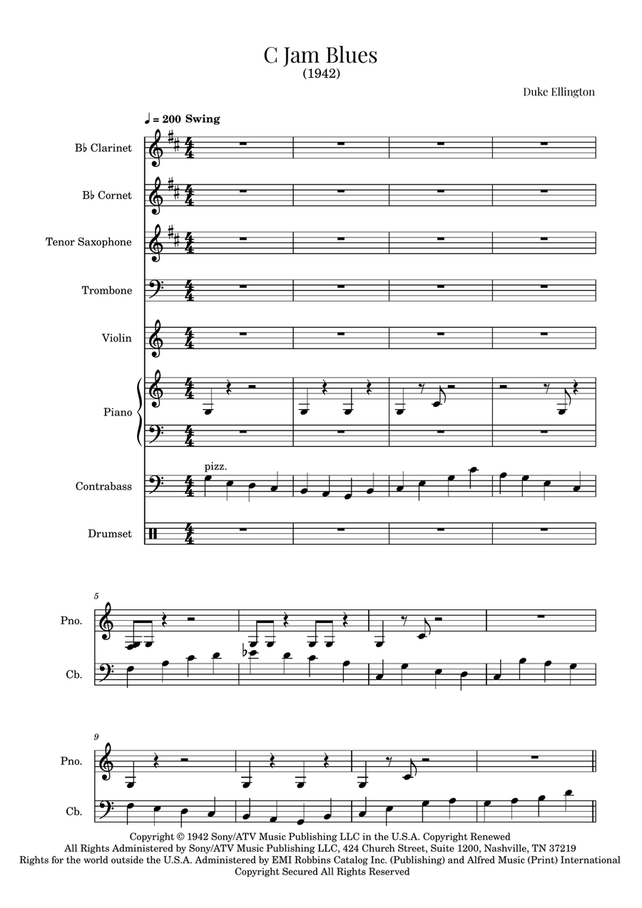 C-Jam Blues - Score Only Jazz Ensemble scores gallery preview page 1