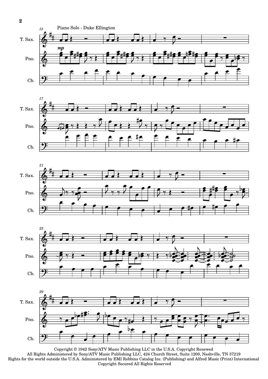 C-Jam Blues - Score Only Jazz Ensemble scores gallery preview page 2