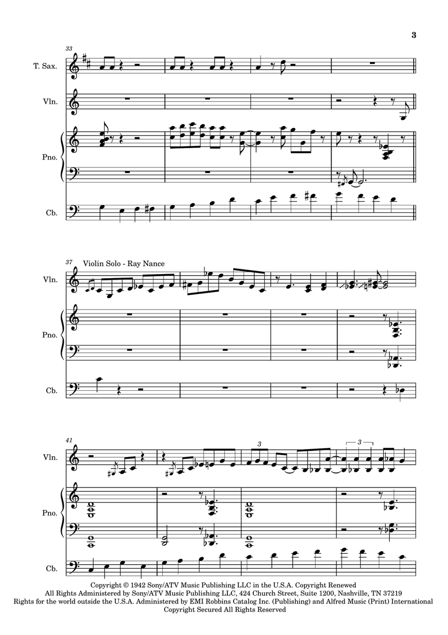 C-Jam Blues - Score Only Jazz Ensemble scores gallery preview page 3