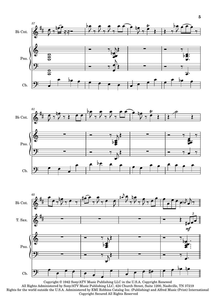 C-Jam Blues - Score Only Jazz Ensemble scores gallery preview page 5