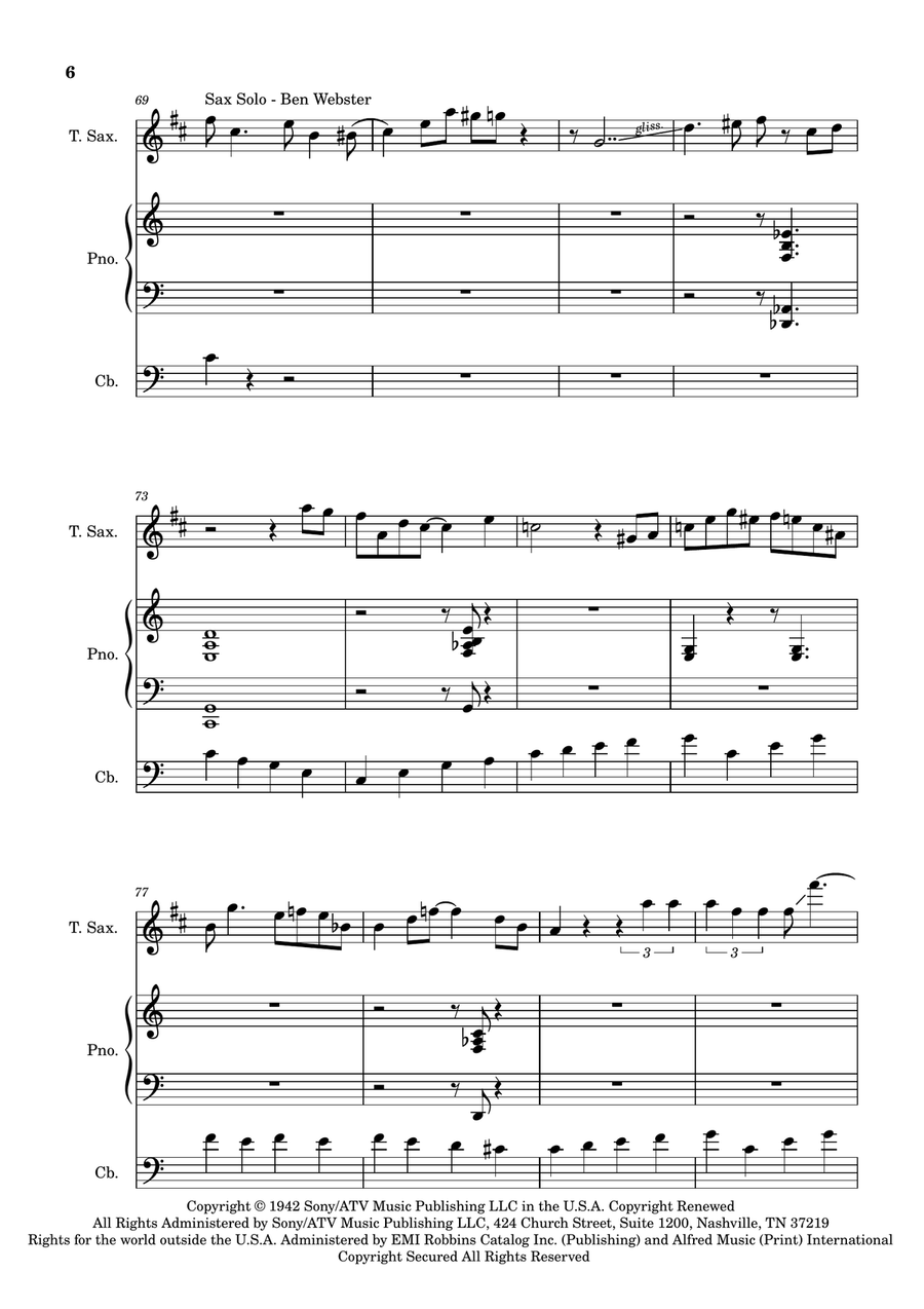 C-Jam Blues - Score Only Jazz Ensemble scores gallery preview page 6
