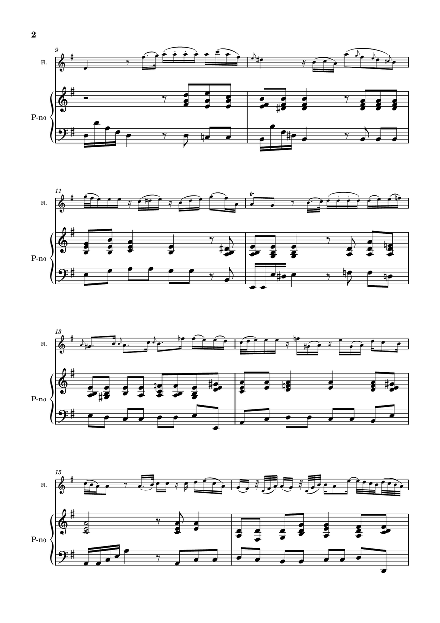 Flute sonata no.3 in G major Wq. 127 Flute Solo scores gallery preview page 2