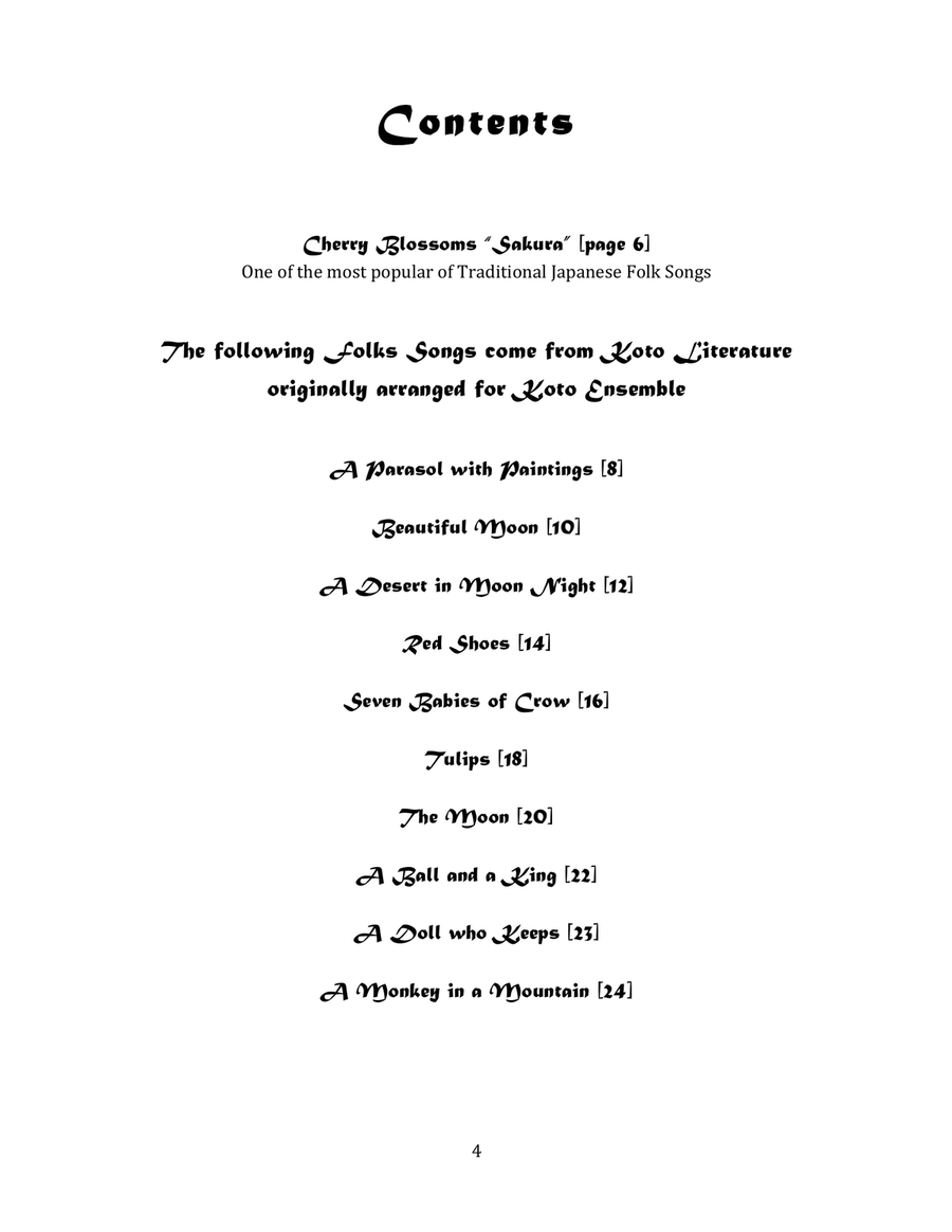 Japanese Folksongs for the Lap Harp Celtic Harp scores gallery preview page 6