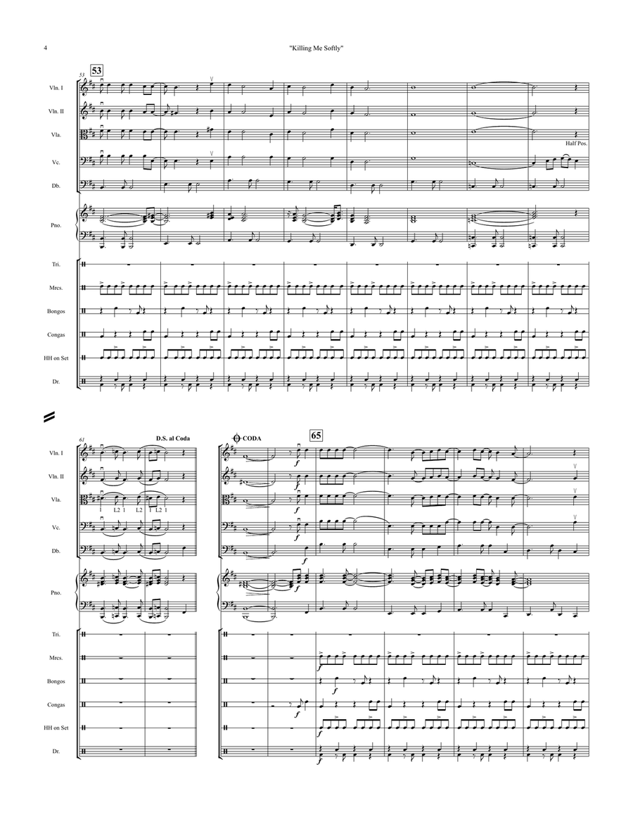 Killing Me Softly With His Song String Orchestra scores gallery preview page 4
