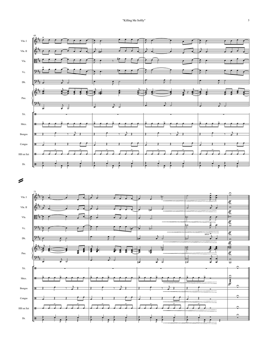 Killing Me Softly With His Song String Orchestra scores gallery preview page 5